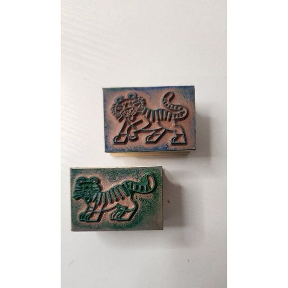 Set of 2 Tiger Rubber Stamps for Crafting - Picture 3 of 3